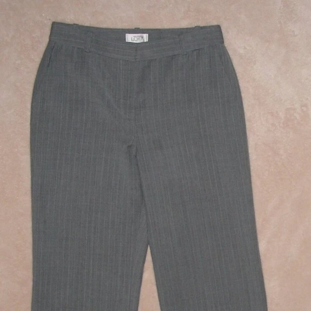 Ann Taylor LOFT Women Gray Dress Business Casual Pant Side Pockets Size 4 Lining